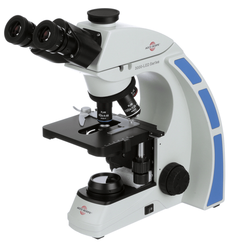 Accu-Scope 3001-LED Trinocular Upright Microscope, 1000x Magnification - Microscope Supply