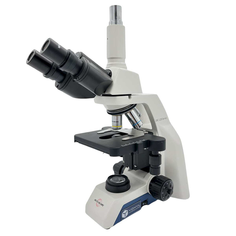 Accu-Scope EXC-123-PL Trinocular LED Microscope with Plan Achromat Objectives & Reticle- Refurbished