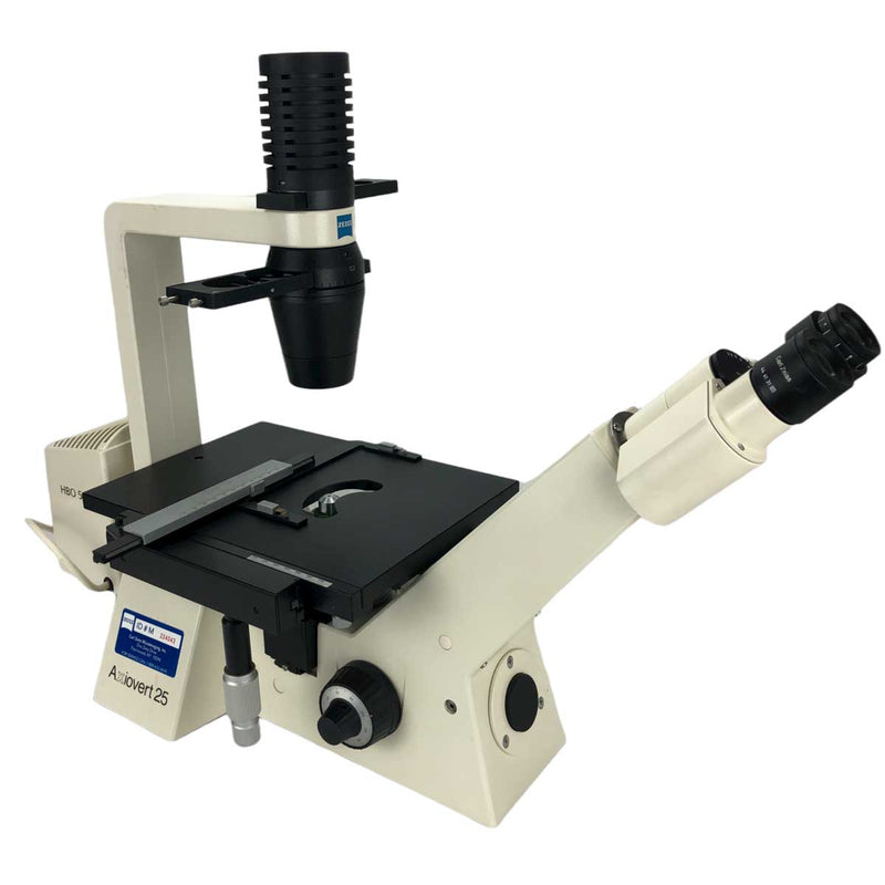 Zeiss Axiovert 25 Fluorescent Trinocular Inverted Transfection Microscope - Reconditioned